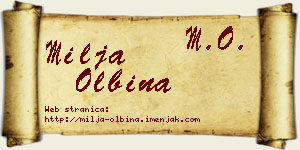 Milja Olbina vizit kartica